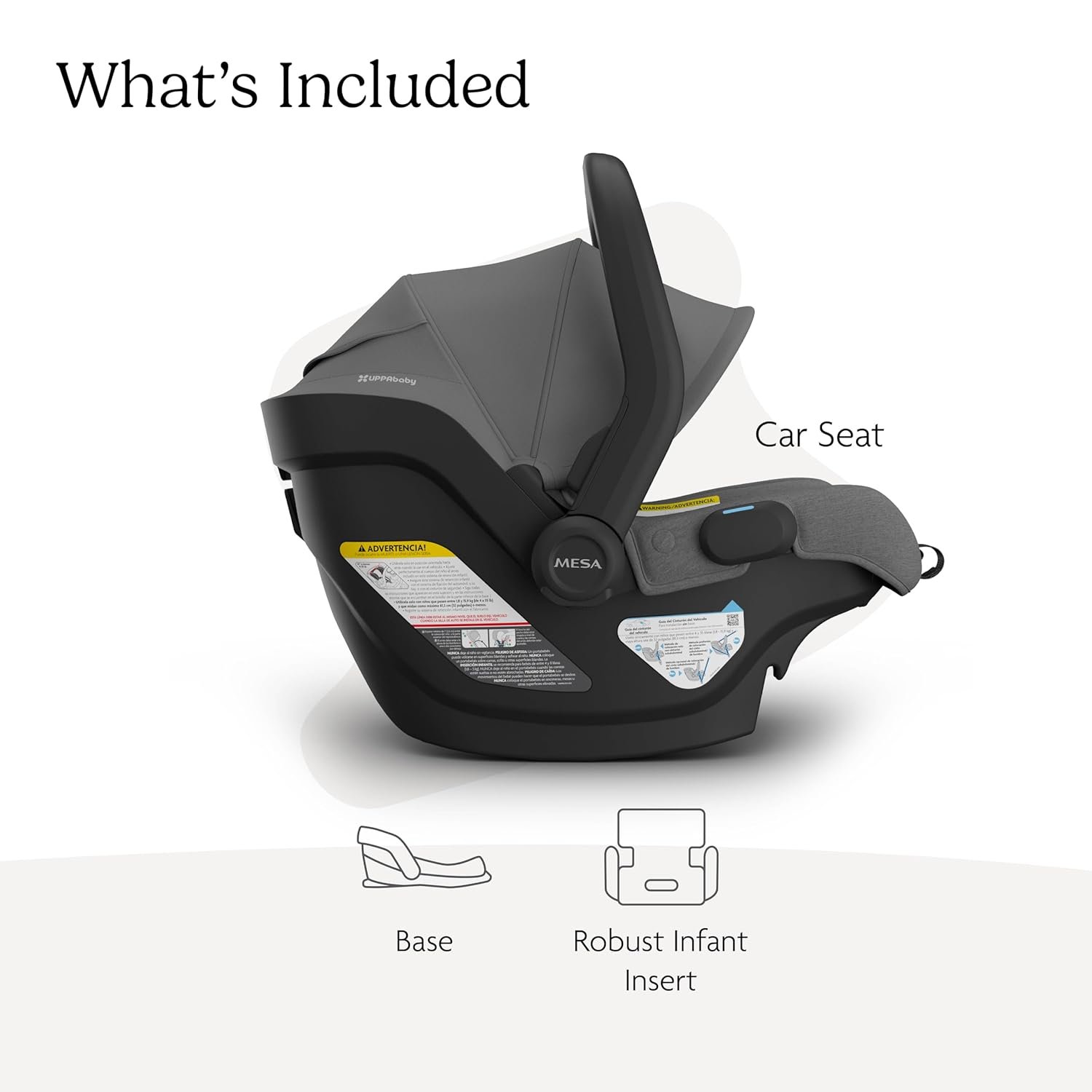71nhA6OMJIL._SL1500_.jpg UPPAbaby Mesa V3 Infant Car Seat - Easy Installation + SmartSecure Technology - Attaches to Stroller | Base + Infant Insert Included - Greyson (Charcoal Mélange) - Image 2