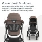 UPPAbaby Vista V3 Stroller - Full-Size Single-to-Double Stroller System - Toddler Seat. Bug Shield. Rain Shield. and Storage Bag Included - Theo (Dark Taupe/Silver Frame/Chestnut Leather) - Image 4