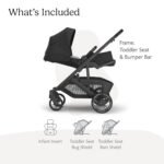 UPPAbaby Cruz V3 Stroller - from Birth + Car Seat Compatible - Full-Size. Reversible Seat - Infant Insert. Bug and Rain Shields Included - Jake (Charcoal/Carbon Frame/Black Leather) - Image 2