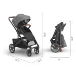 UPPAbaby Cruz V3 Stroller - from Birth + Car Seat Compatible - Full-Size. Reversible Seat - Infant Insert. Bug and Rain Shields Included - Greyson (Charcoal Mélange/Carbon Frame/Saddle Leather) - Image 7