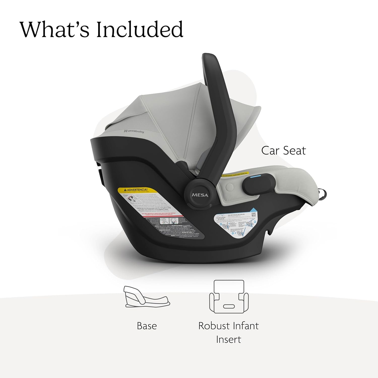 71sMkAIk0FL._SL1500_.jpg UPPAbaby Mesa V3 Infant Car Seat - Easy Installation + SmartSecure Technology - Attaches to Stroller | Base + Infant Insert Included - Savannah (Grey Mélange) - Image 2