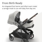 UPPAbaby Cruz V3 Stroller - from Birth + Car Seat Compatible - Full-Size. Reversible Seat - Infant Insert. Bug and Rain Shields Included - Savannah (Pearl Gray Jacquard/Carbon Frame/Chestnut Leather) - Image 4