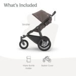 UPPAbaby Ridge Jogging Stroller/Durable Performance Jogger with Never-Flat Tires/Built for Walking. Running. Hiking/Water Bottle Holder and Basket Cover Included/Theo (Dark Taupe/Carbon Frame) - Image 2