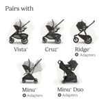 UPPAbaby Aria V2 Lightweight Infant Car Seat - Just Under 6 lbs - Base with Load Leg + Infant Insert + All-Weather FootCover Included - Direct Stroller Attachment - Savannah (Pearl Grey Mélange) - Image 6