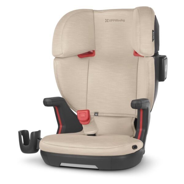 UPPAbaby Alta V2 High Back Booster Seat/Seven-Position. Active Support Headrest for Growing Children/SecureFit Integrated Belt Guide + Positioner/Cup Holder Included/Kavneer (Almond Mélange)