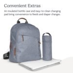 UPPAbaby Changing Backpack/Multiple Storage Compartments/Stroller Strap Attachment/Bottle Insulator and Changing Pad Included/Greyson (Charcoal Mélange/Saddle Leather) - Image 4