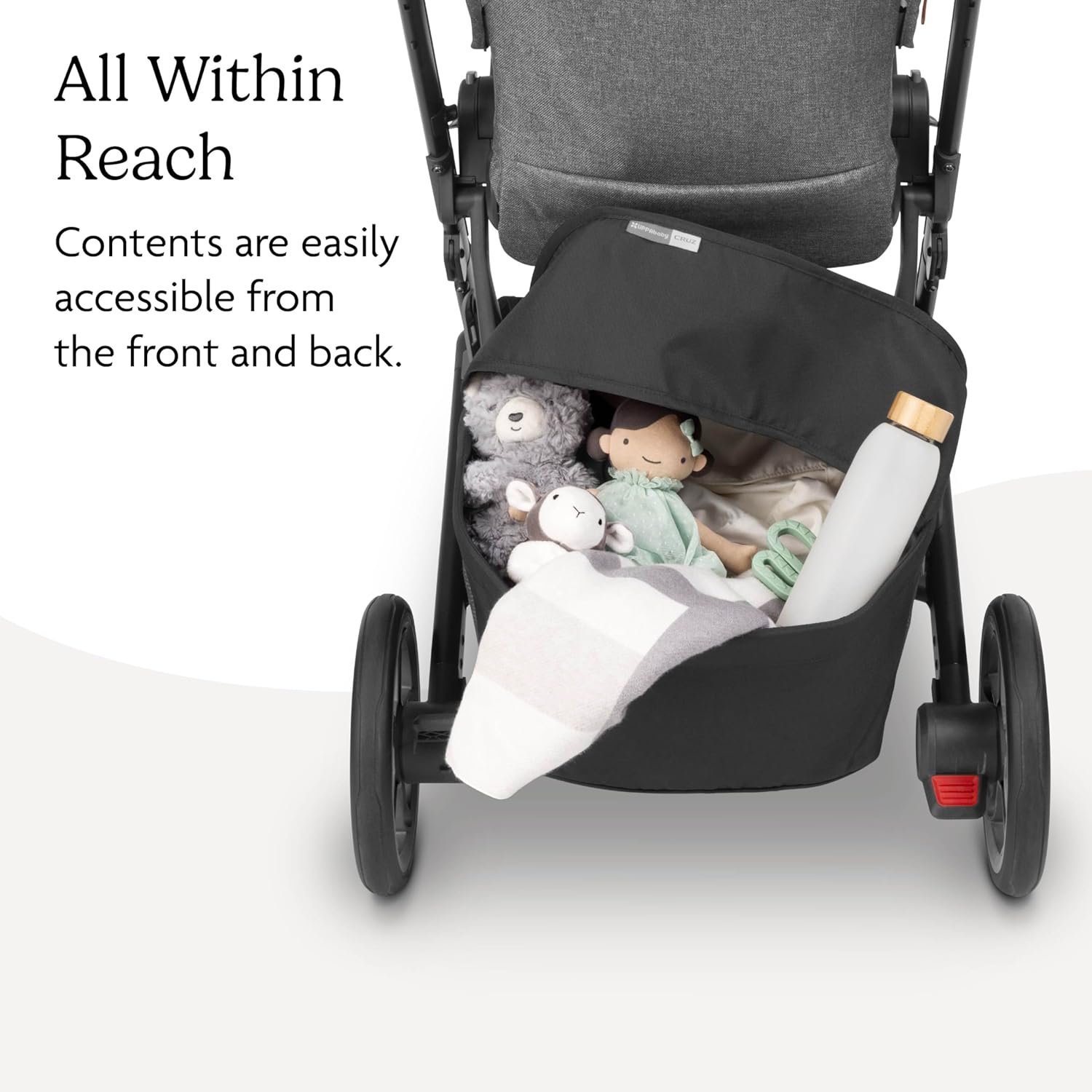 811azDqMLAL._SL1500_.jpg UPPAbaby Basket Cover for Cruz V2 and V3 Strollers - Protects and Conceals Belongings - Easy Attachment and Access - Water-Resistant Material - Image 4