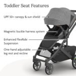 UPPAbaby Cruz V3 Stroller - from Birth + Car Seat Compatible - Full-Size. Reversible Seat - Infant Insert. Bug and Rain Shields Included - Greyson (Charcoal Mélange/Carbon Frame/Saddle Leather) - Image 5