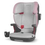 UPPAbaby Alta V2 High Back Booster Seat/Seven-Position. Active Support Headrest for Growing Children/SecureFit Integrated Belt Guide + Positioner/Cup Holder Included/Iris (Grey Mélange/Lavender)