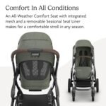 UPPAbaby Vista V3 Stroller - Full-Size Single-to-Double Stroller System - Toddler Seat. Bug Shield. Rain Shield. and Storage Bag Included - Evelyn (Meadow Green/Graphite Frame/Chestnut Leather) - Image 4
