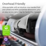 UPPAbaby Minu V3 Travel Stroller | Lightweight + Compact Design | One-Hand Fold + Unfold | from Birth + Overhead Compatible | Dillan (Stone Blue/Carbon Frame/Sand Leather) - Image 3