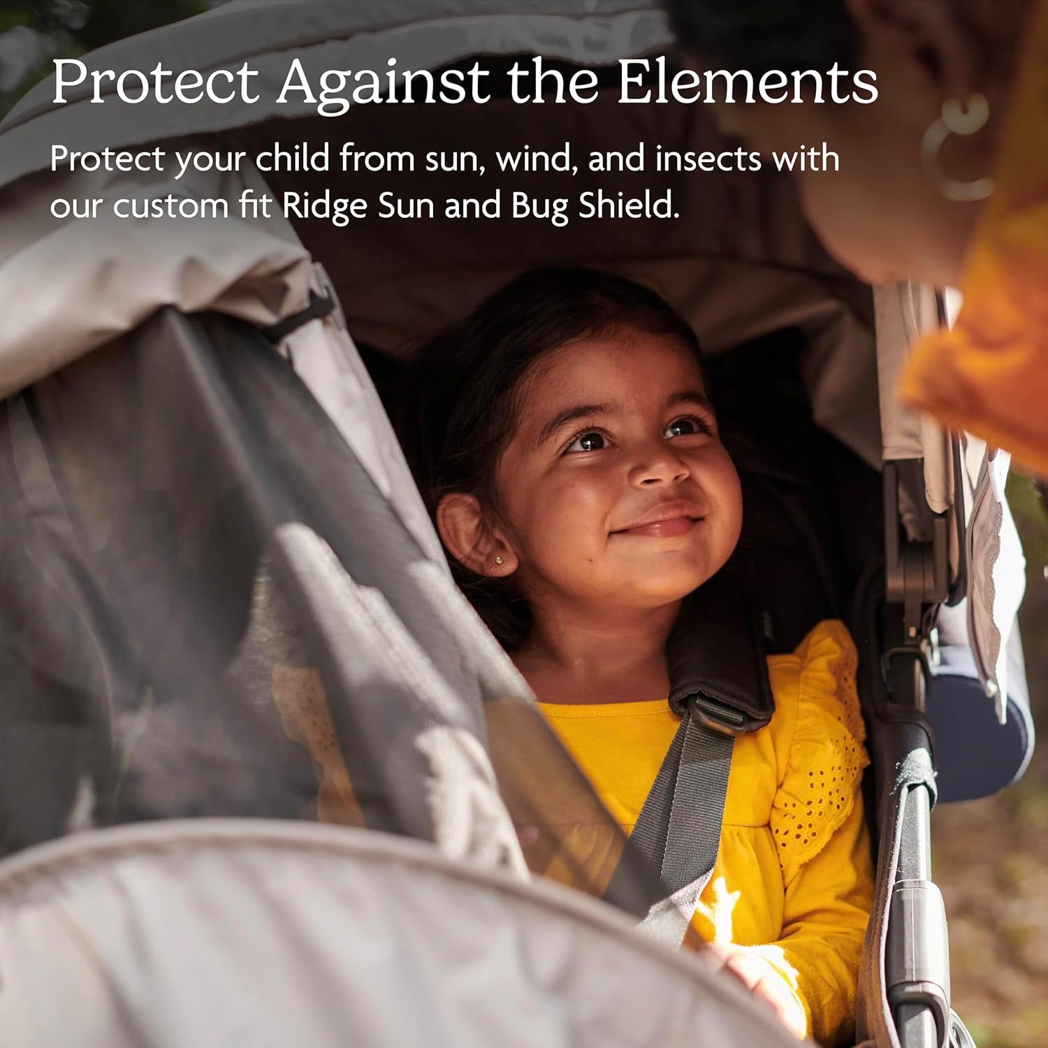 81FNwPIwzwL._SL1500_.jpg UPPAbaby Sun and Bug Shield for Ridge Stroller/UPF 50+. Wind and Insect Protection/Ventilated Design/Quick Attachment/Easy Access to Child - Image 2