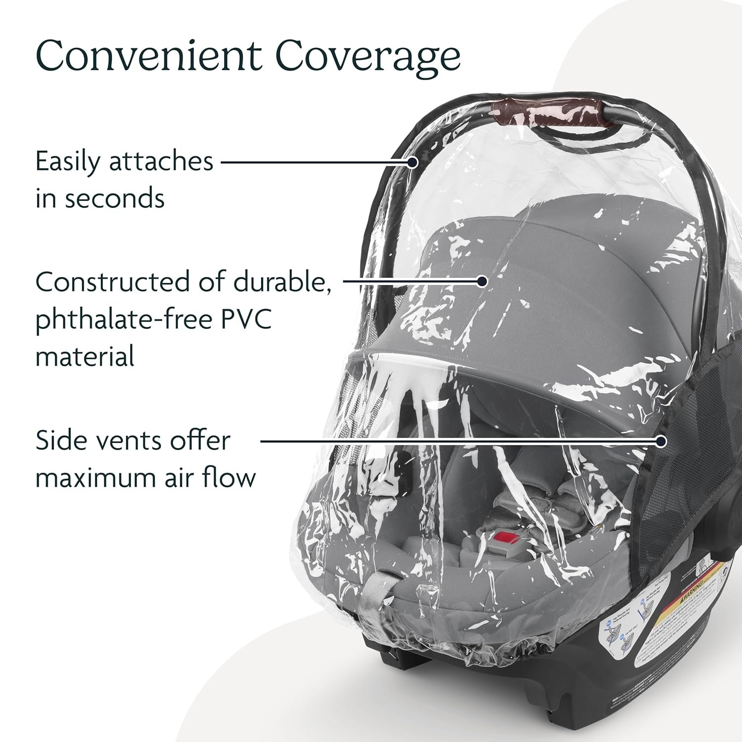 81JEDTPyzAL._SL1500_.jpg UPPAbaby Rain Shield for Mesa and Aria Infant Car Seat Carriers - Waterproof and Windproof Coverage - Ventilated Design - Quick Attachment - Image 3