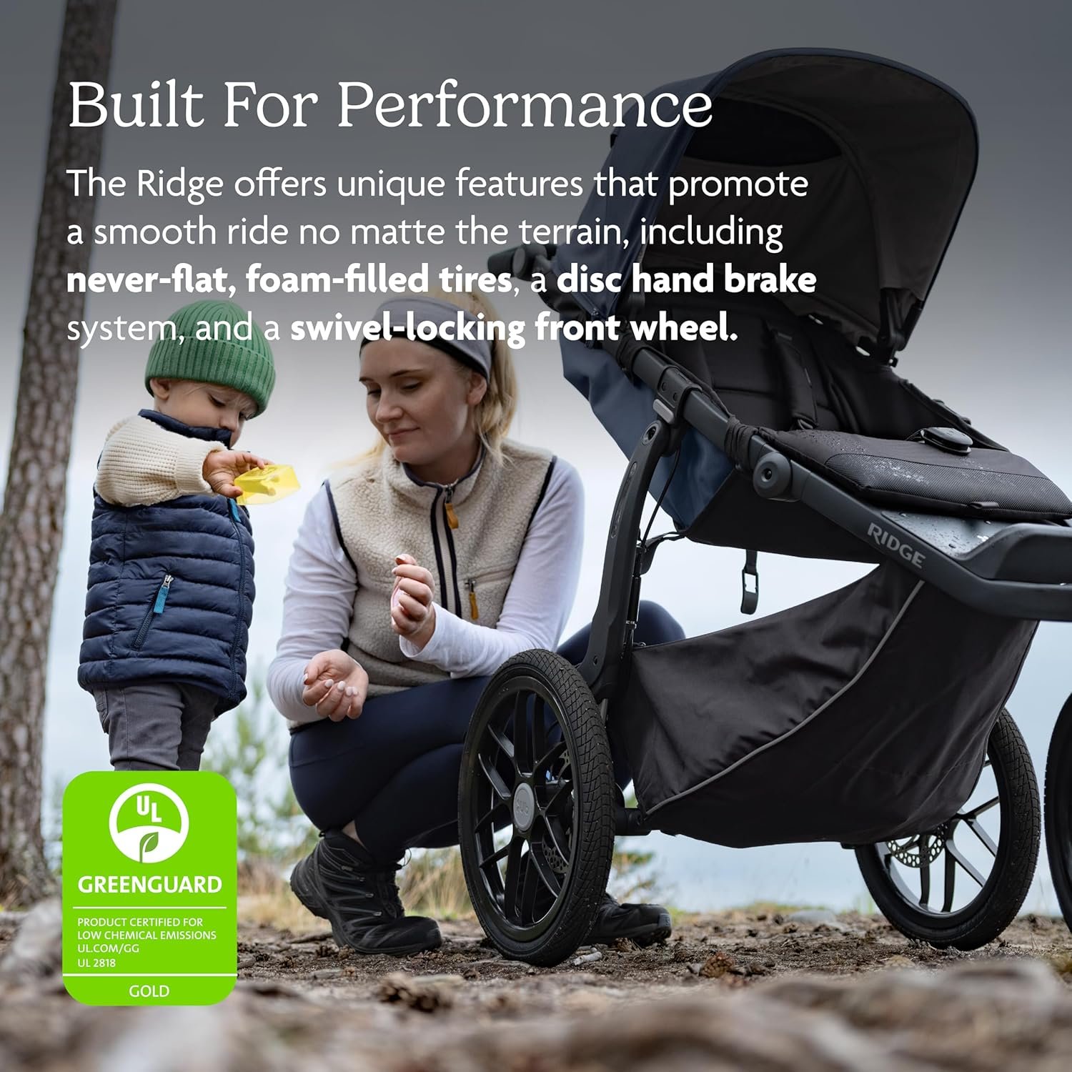 81Xoop-OxBL._SL1500_.jpg UPPAbaby Ridge Jogging Stroller/Durable Performance Jogger with Never-Flat Tires/Built for Walking. Running. Hiking/Water Bottle Holder and Basket Cover Included/Jake (Charcoal/Carbon Frame) - Image 3