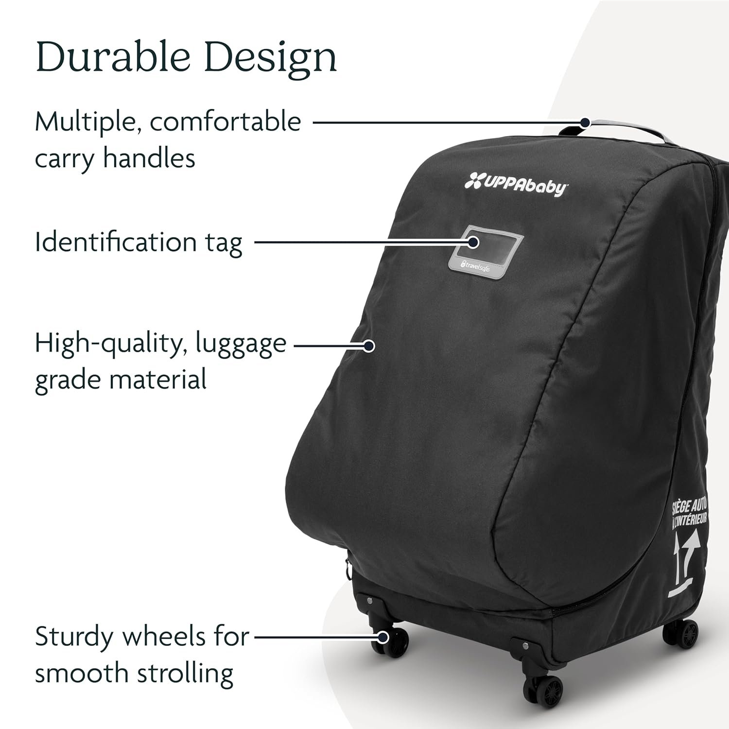 81a1ovbBdlL._SL1500_.jpg UPPAbaby Travel Bag for Rove. Knox and Alta Car Seats - Smooth Wheels. Handles + Durable Design - Includes TravelSafe Protection - Image 3