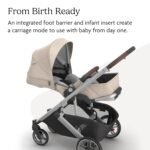 UPPAbaby Cruz V3 Stroller - from Birth + Car Seat Compatible - Full-Size. Reversible Seat - Infant Insert. Bug and Rain Shields Included - Declan (Oat Mélange/Silver Frame/Chestnut Leather) - Image 4