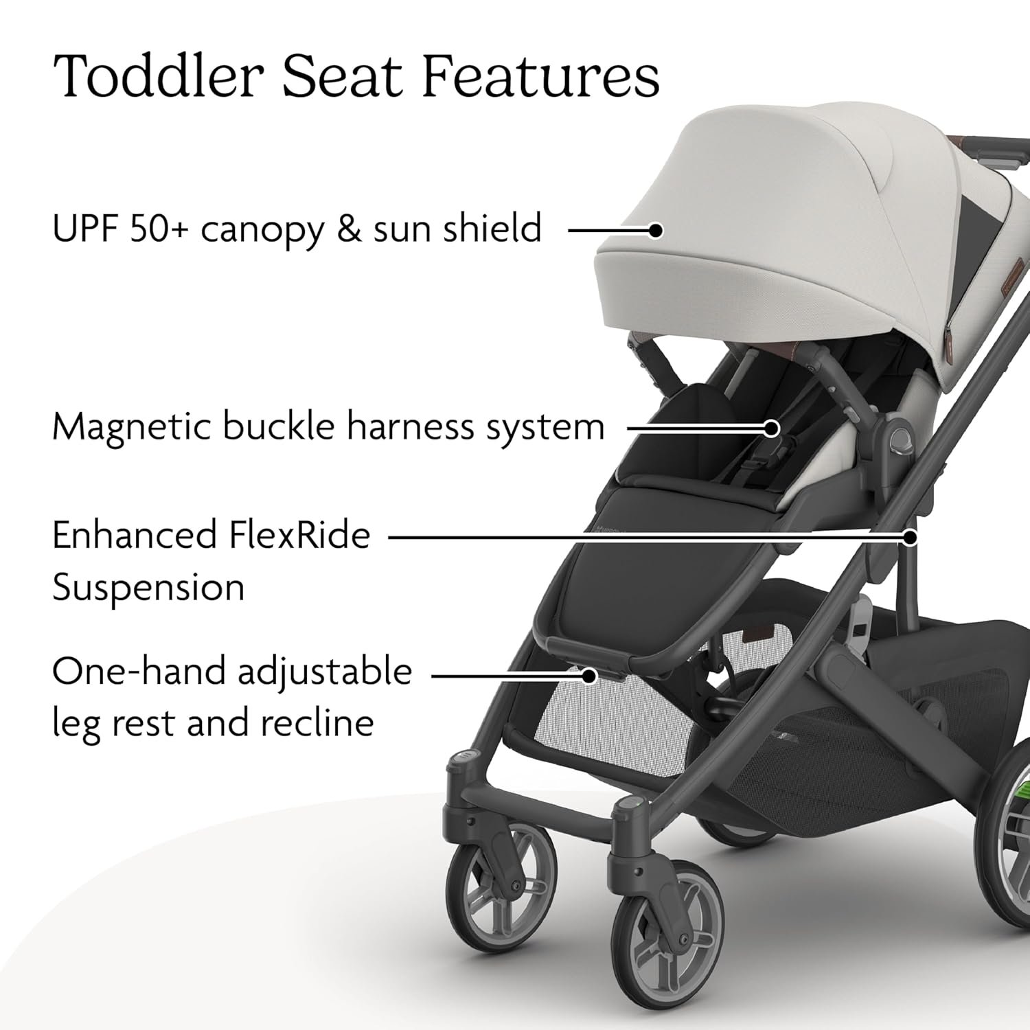 81dV5obGGmL._SL1500_.jpg UPPAbaby Cruz V3 Stroller - from Birth + Car Seat Compatible - Full-Size. Reversible Seat - Infant Insert. Bug and Rain Shields Included - Savannah (Pearl Gray Jacquard/Carbon Frame/Chestnut Leather) - Image 5