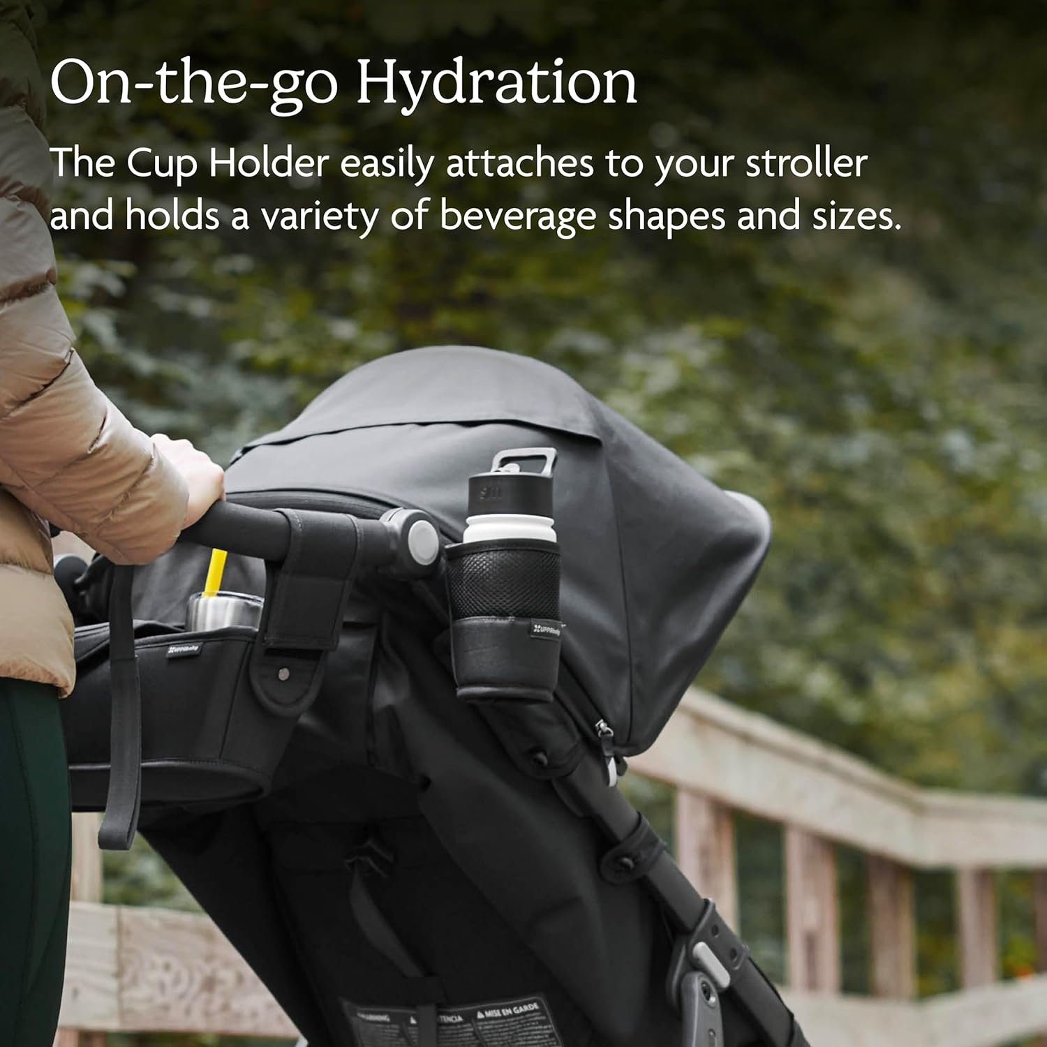 81i0ZN587kL._SL1500_.jpg UPPAbaby Cup Holder for Ridge Stroller/Quick Attachment/Holds Beverages of Various Sizes/Folds Attached - Image 2