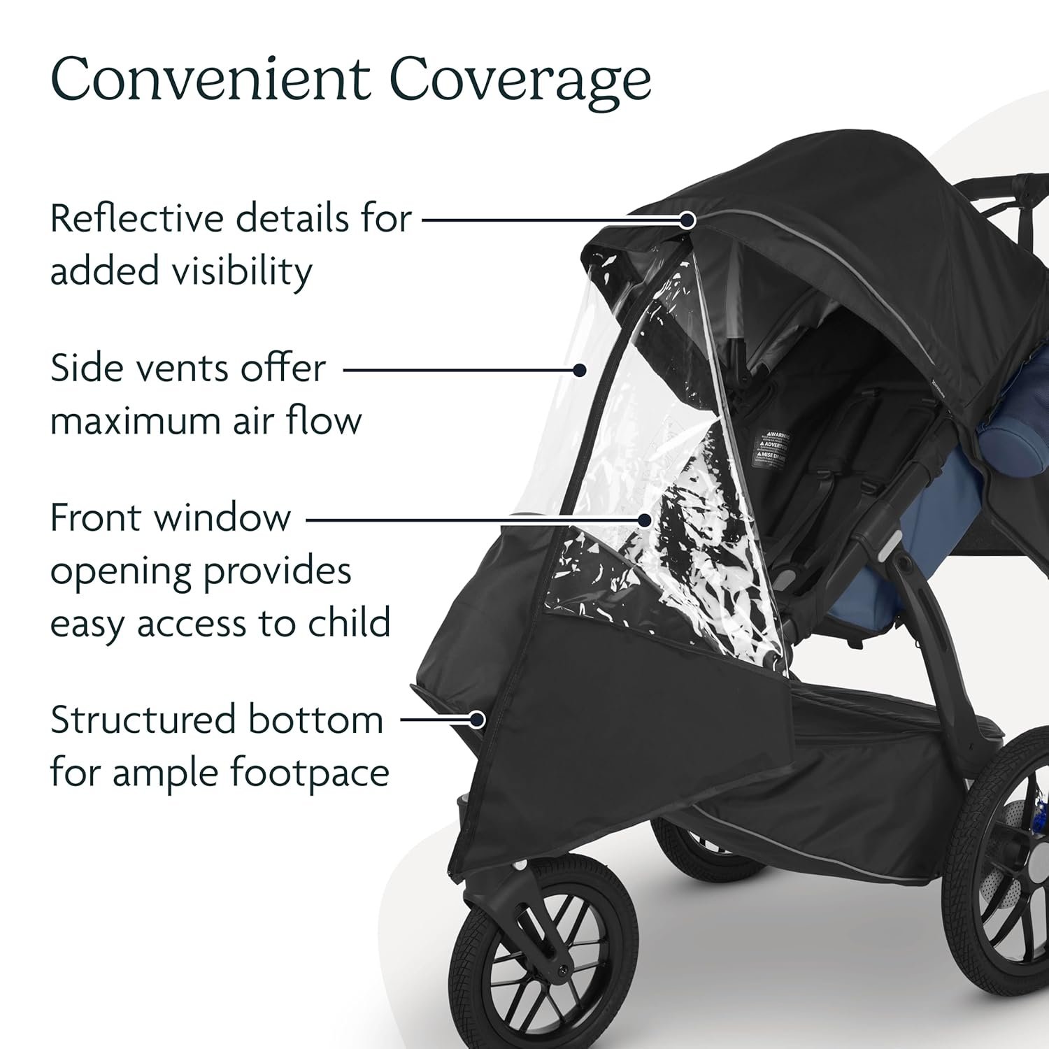 81iGwfkAlsL._SL1500_.jpg UPPAbaby Performance Rain Shield for Ridge/Waterproof and Windproof Coverage/Ventilated Design/Quick Attachment/Easy Access to Child - Image 3