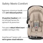 UPPAbaby Aria V2 Lightweight Infant Car Seat - Just Under 6 lbs - Base with Load Leg + Infant Insert + All-Weather FootCover Included - Direct Stroller Attachment - Declan (Oat Mélange) - Image 5