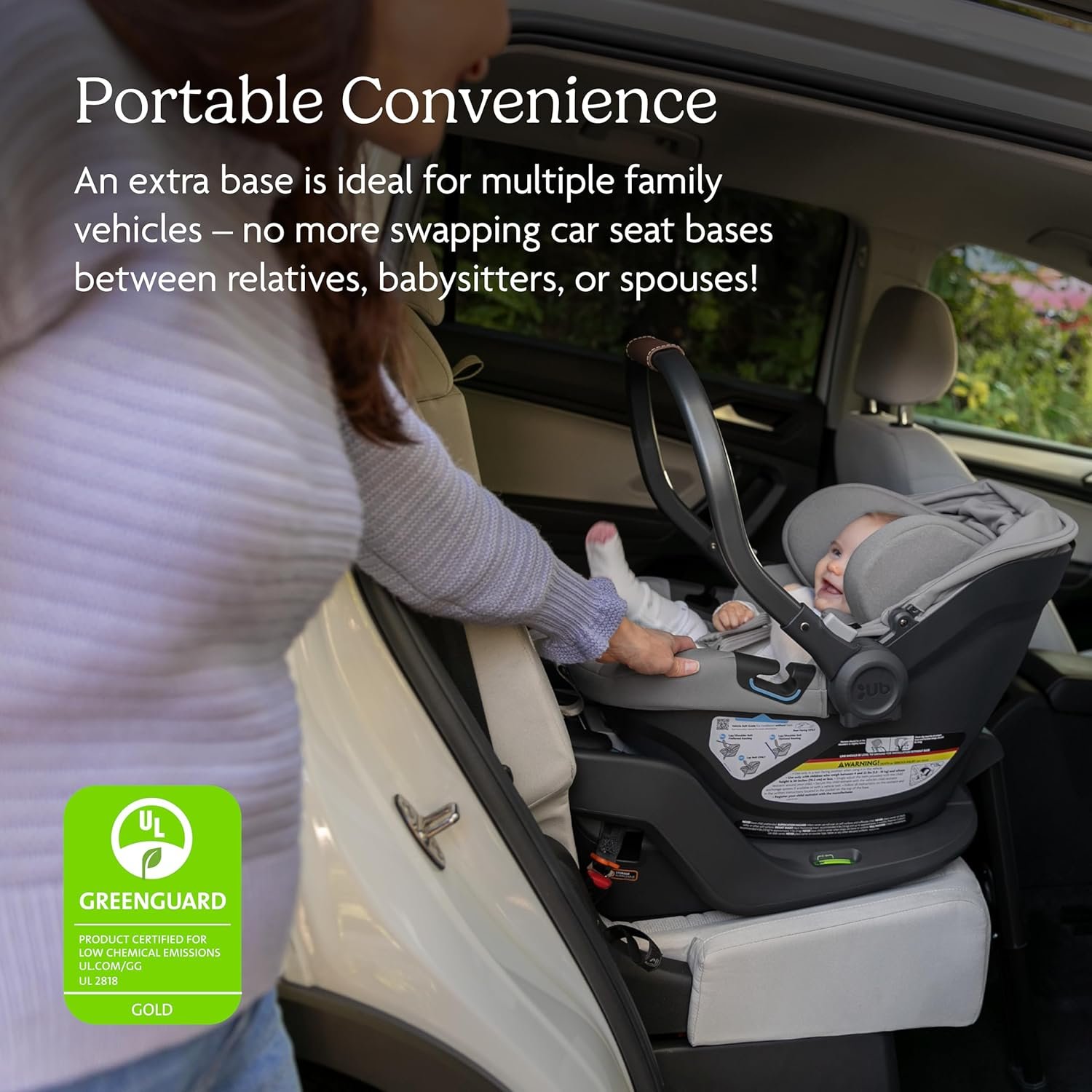 81m494Bnh6L._SL1500_.jpg UPPAbaby Extra Aria Car Seat Base/Compatible with Aria Infant Car Seats/SmartSecure Installation with Load Leg - Image 2