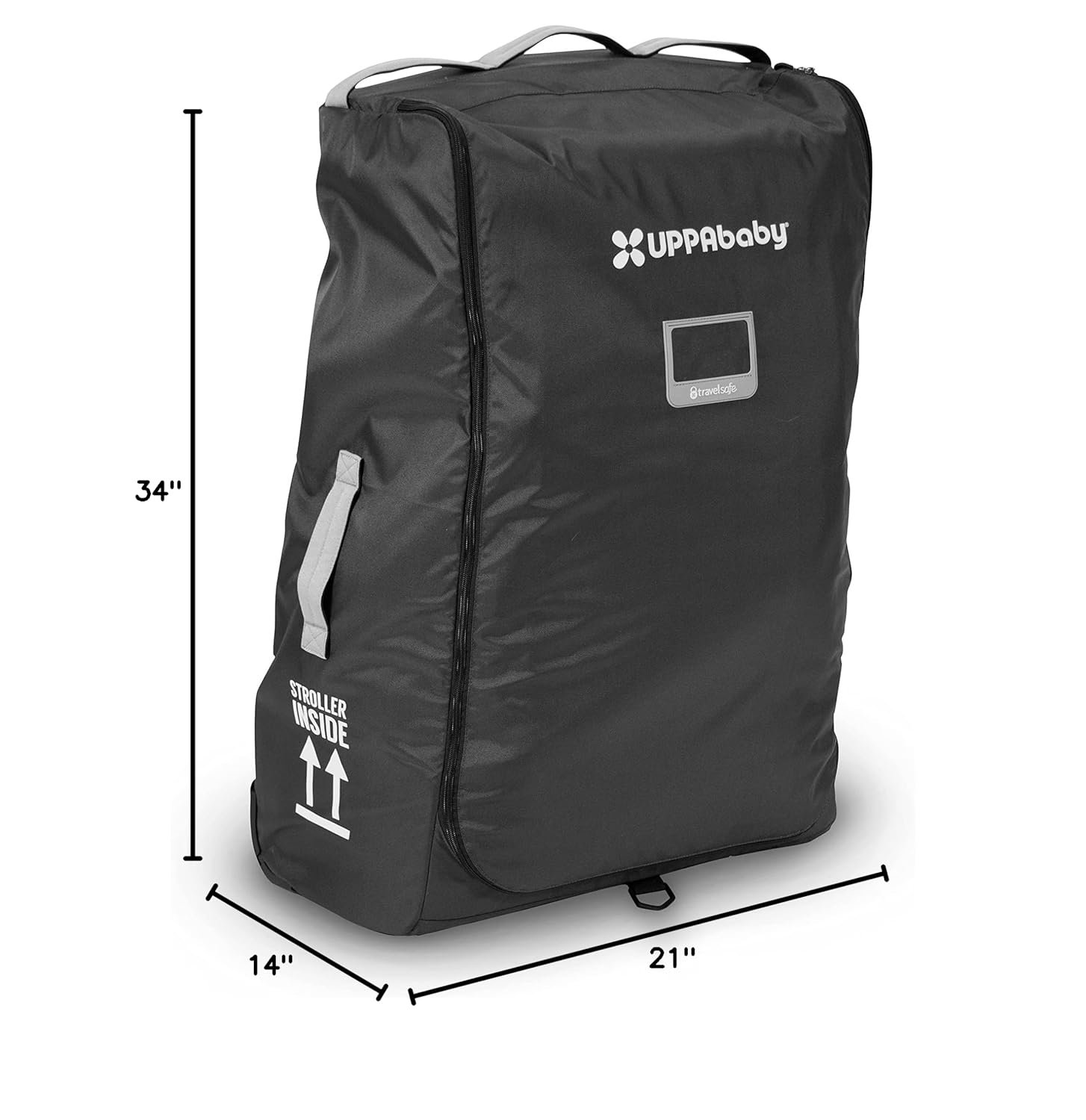 81mdz-pgZFL._SL1500_.jpg UPPAbaby Travel Bag for Vista and Cruz Strollers - Includes TravelSafe Program Coverage. Inner Wheel Bag and Storage Pocket - Smooth Wheels. Handles + Durable Design - Image 7