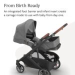 UPPAbaby Cruz V3 Stroller - from Birth + Car Seat Compatible - Full-Size. Reversible Seat - Infant Insert. Bug and Rain Shields Included - Greyson (Charcoal Mélange/Carbon Frame/Saddle Leather) - Image 4