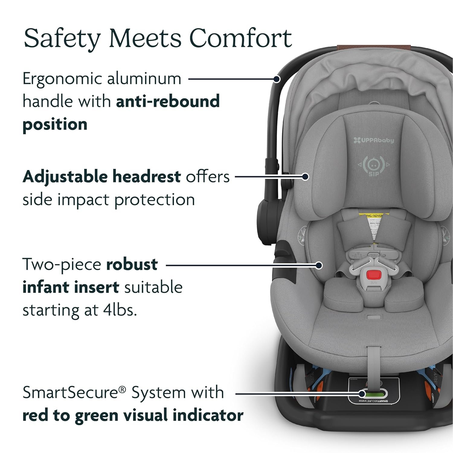81s2NdPrWhL._SL1500_.jpg UPPAbaby Travel System - Vista V3 Stroller + Aria Lightweight Car Seat Combo - Toddler Seat. Car Seat. Base with Load Leg + Infant Insert Included – Savannah (Pearl Grey Jacquard) + Anthony (Grey) - Image 6