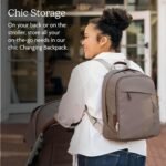 UPPAbaby Changing Backpack/Multiple Storage Compartments/Stroller Strap Attachment/Bottle Insulator and Changing Pad Included/Greyson (Charcoal Mélange/Saddle Leather) - Image 2