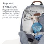 UPPAbaby Changing Backpack/Multiple Storage Compartments/Stroller Strap Attachment/Bottle Insulator and Changing Pad Included/Greyson (Charcoal Mélange/Saddle Leather) - Image 5