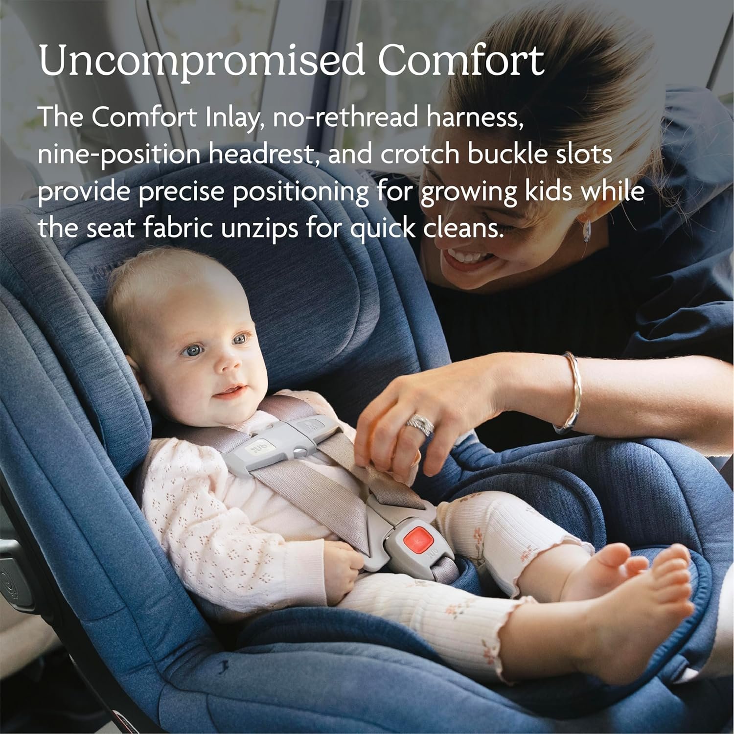 916ta0CpEeL._SL1500_.jpg UPPAbaby Rove Convertible Car Seat - 2-in-1 Rear + Forward Facing - Quick + Secure 3-Step Install - Intuitive Safety Technology + Comfort Features - Cup Holder Included - Greyson (Grey Mélange) - Image 5