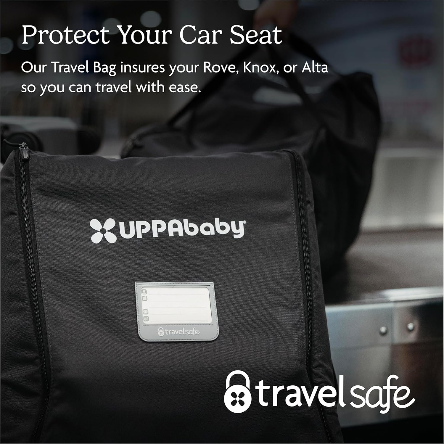 91TcfFiLBvL._SL1500_.jpg UPPAbaby Travel Bag for Rove. Knox and Alta Car Seats - Smooth Wheels. Handles + Durable Design - Includes TravelSafe Protection - Image 2