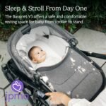 UPPAbaby Bassinet V3 - Compatible with Vista. Cruz. Ridge Strollers - Overnight Sleep Solution - Mattress. Sheet and Bug Shield Included - Greyson (Charcoal Mélange/Carbon Frame) - Image 3