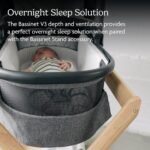 UPPAbaby Bassinet V3 - Compatible with Vista. Cruz. Ridge Strollers - Overnight Sleep Solution - Mattress. Sheet and Bug Shield Included - Greyson (Charcoal Mélange/Carbon Frame) - Image 4
