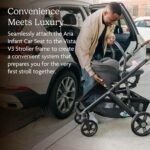 UPPAbaby Travel System - Vista V3 Stroller + Aria Lightweight Car Seat Combo - Toddler Seat. Car Seat. Base with Load Leg + Infant Insert Included – Savannah (Pearl Grey Jacquard) + Anthony (Grey) - Image 3